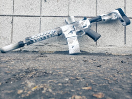 Armory Custom Cerakote Suppressed Rifle White Camo