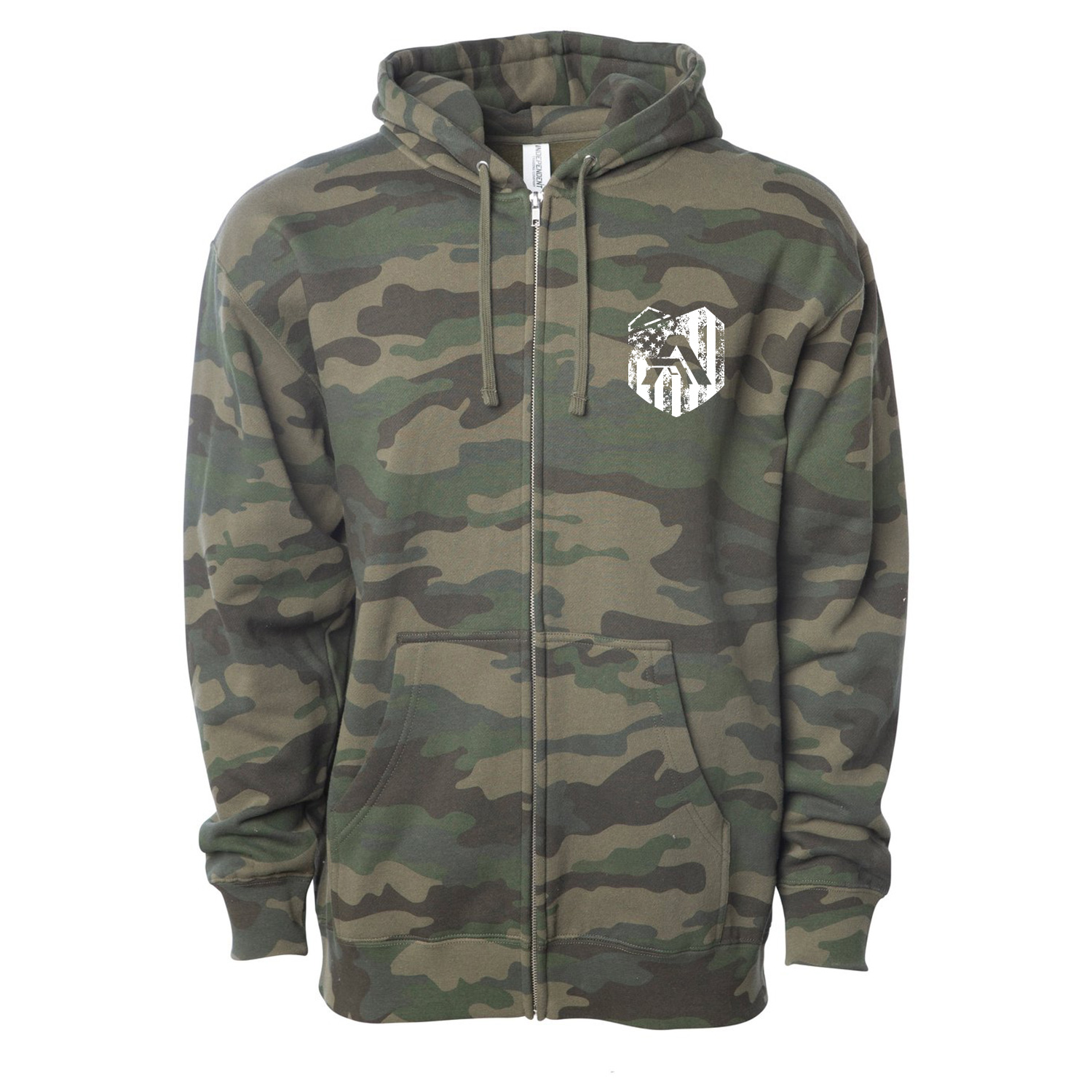 Distressed Flag Hoodie Zip - The Armory